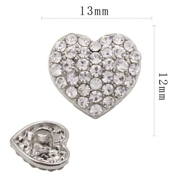 All-Pearl Rhinestone Heart-Shaped Buttons for Sewing & Crafts 20pcs