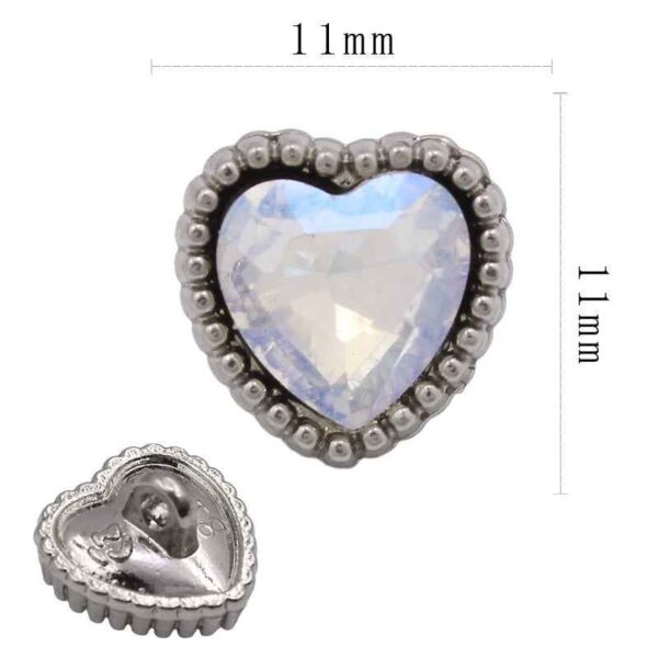 All-Pearl Rhinestone Heart-Shaped Buttons for Sewing & Crafts 20pcs