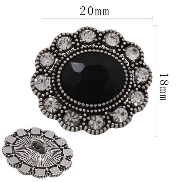 Antique Gold Floral Oval Crystal Rhinestone Shank Alloy Buttons 20PCS