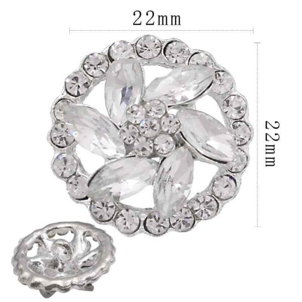 20mm Hollow Geometric Round Rhinestone Alloy Sew-On Buttons 12pcs