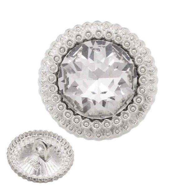 19mm/22mm Round Glass Rhinestone Metal Buttons 40 Pack(4 Colors)