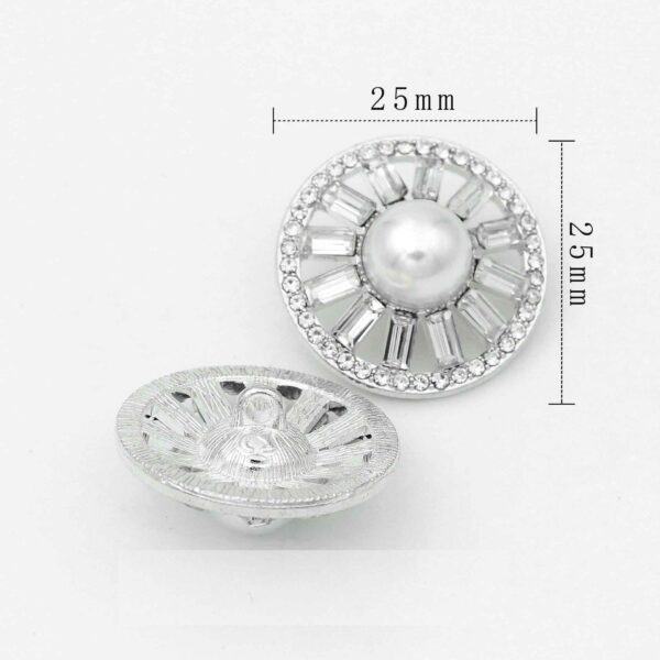 Luxury Metal Gray Crystal Rectangle Hand-Sewn Buttons 50 Pack