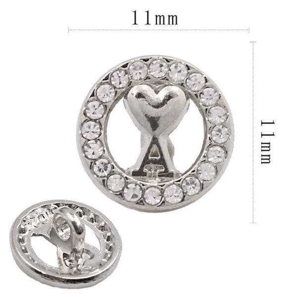 11MM Gold Silver Round Square Alloy Rhinestone Shirt Buttons 20PCS