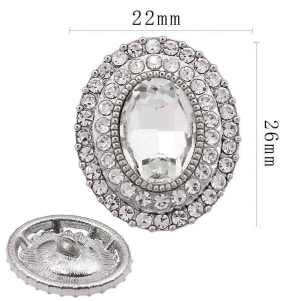 Vintage Oval Rhinestone Shank Buttons – Antique Gold Silver 20pcs