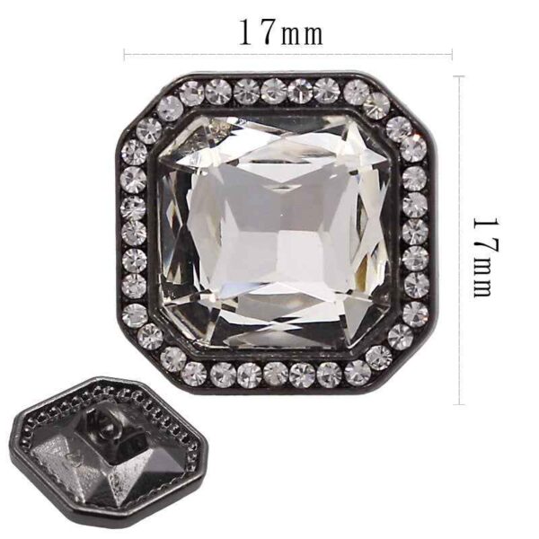 17mm Square Hexagon Crystal Metal Alloy Hand-Sewn Buttons 20pcs