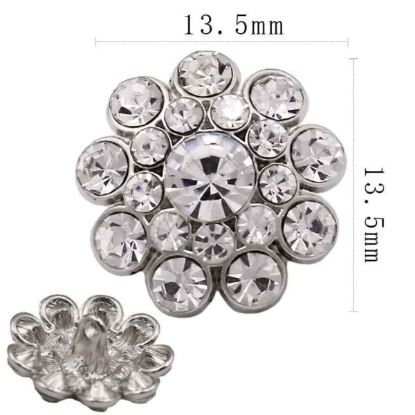 Elegant Round Openwork Rhinestone Sparkling Metal Shank Buttons 20pcs