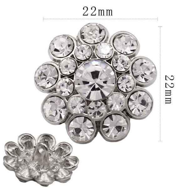 Elegant Round Openwork Rhinestone Sparkling Metal Shank Buttons 20pcs