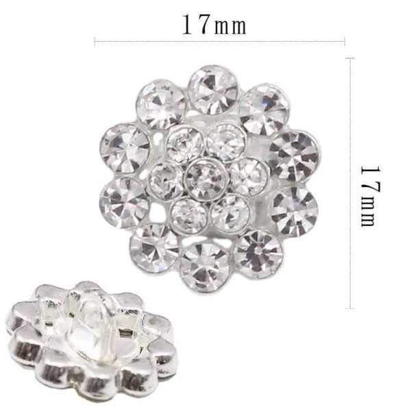 Elegant Round Openwork Rhinestone Sparkling Metal Shank Buttons 20pcs
