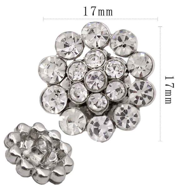 Elegant Round Openwork Rhinestone Sparkling Metal Shank Buttons 20pcs