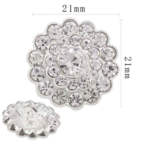 Elegant Round Openwork Rhinestone Sparkling Metal Shank Buttons 20pcs