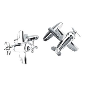 Silver-Tone Bomber Aircraft Cufflinks