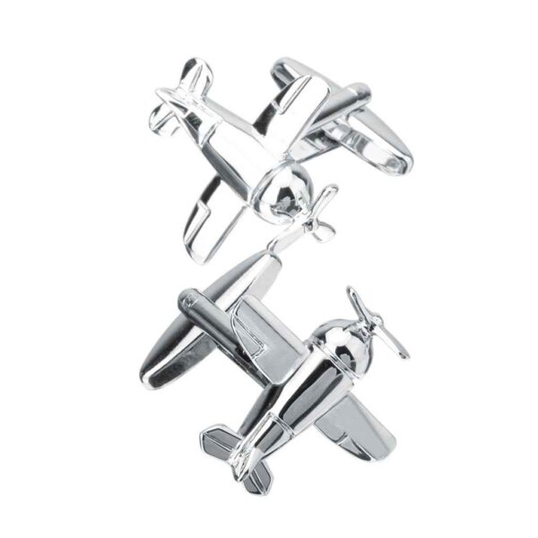 Silver-Tone Bomber Aircraft Cufflinks