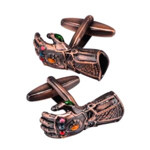 Unusual Copper Glove-Shaped Cufflinks for Men