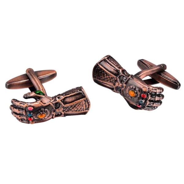 Unusual Copper Glove-Shaped Cufflinks for Men