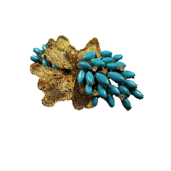 Vintage Royal-Inspired Grape Brooch Rhinestone Alloy Coat Pin - Image 3