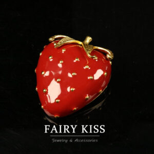 Handcrafted Enamel Strawberry Brooch