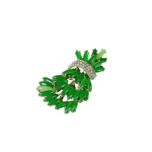 Handcrafted Enamel Succulent Brooch with Copper Plating