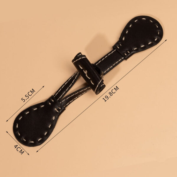16/19.8cm Black Dark Brown Leather Sew-on Toggle Buttons 4pcs - Image 6
