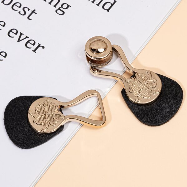 10.4cm Black Leather Sew-on Toggle Buttons with Metal Buckle 6pcs - Image 4