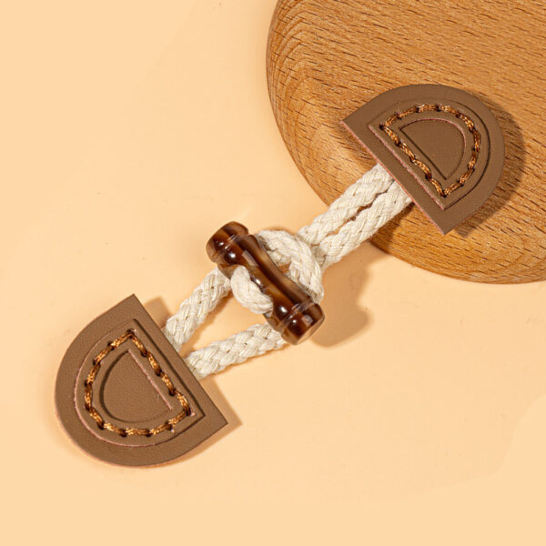 14.5cm Beige, Brown and Dark Coffee Leather Sew-on Toggles 8pcs - Image 8