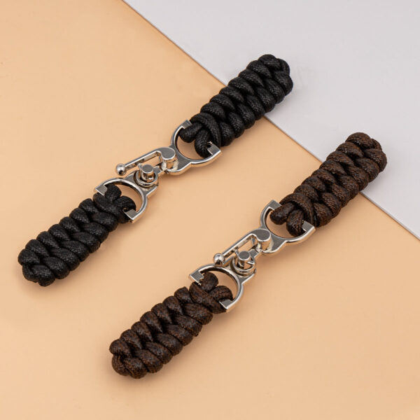 13.5cm Black Waxed Rope Sew-on Toggle Button with Metal Buckle 3pcs - Image 2