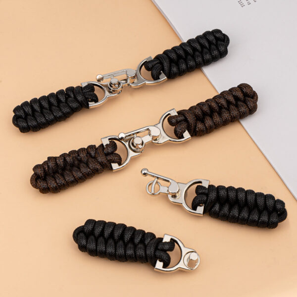 13.5cm Black Waxed Rope Sew-on Toggle Button with Metal Buckle 3pcs - Image 4