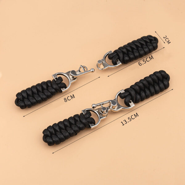 13.5cm Black Waxed Rope Sew-on Toggle Button with Metal Buckle 3pcs - Image 3