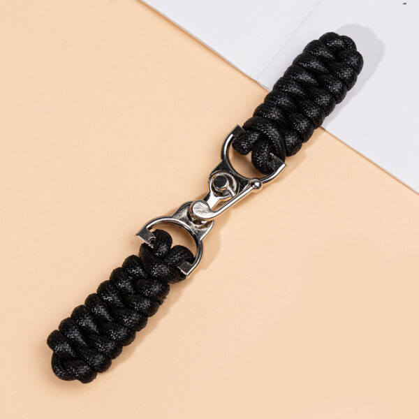 13.5cm Black Waxed Rope Sew-on Toggle Button with Metal Buckle 3pcs - Image 5