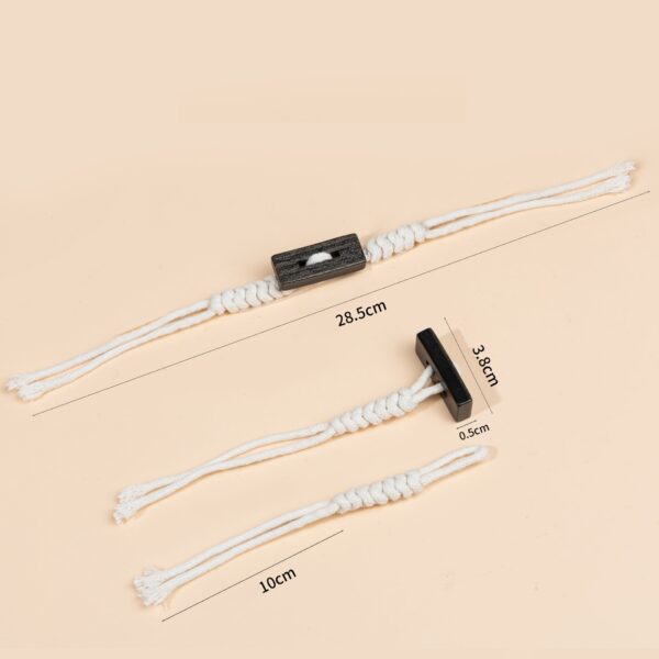 28cm Beige Hemp Rope Sew-on Rectangular Resin Toggle Buttons 5pcs - Image 2