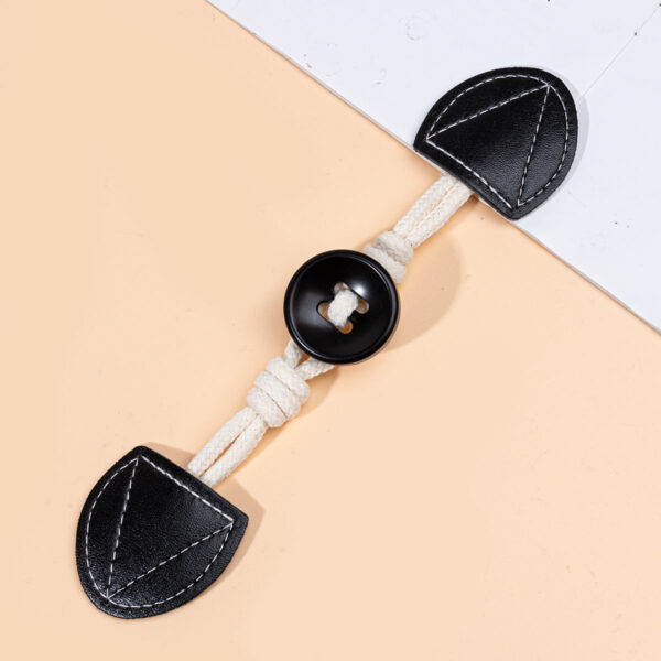 19cm Leather Sew-on Toggles with Round Resin Buttons 6pcs - Image 5