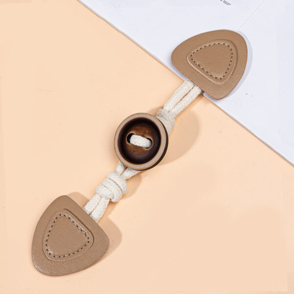 19cm Leather Sew-on Toggles with Round Resin Buttons 6pcs - Image 6