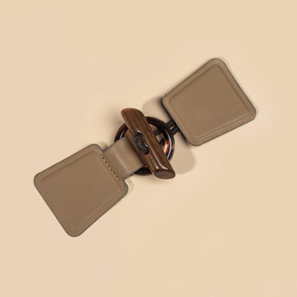 14cm Khaki Black Burgundy Leather Sew-on Toggles with Resin Buckle 4pcs - Image 4