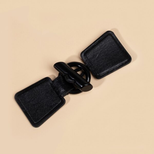 14cm Khaki Black Burgundy Leather Sew-on Toggles with Resin Buckle 4pcs - Image 6