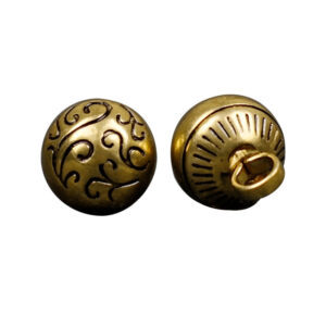 10mm Retro Chinese Solid Copper Metal Buttons for Cheongsam Hanfu 14 Pack