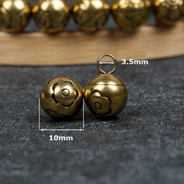 10mm Retro Chinese Solid Copper Metal Buttons for Cheongsam Hanfu 14 Pack - Image 3