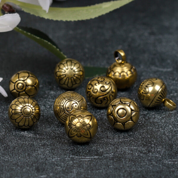 10mm Retro Chinese Solid Copper Metal Buttons for Cheongsam Hanfu 14 Pack - Image 15