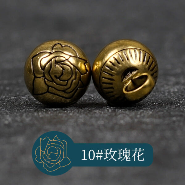 10mm Retro Chinese Solid Copper Metal Buttons for Cheongsam Hanfu 14 Pack - Image 14