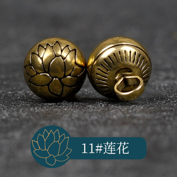 10mm Retro Chinese Solid Copper Metal Buttons for Cheongsam Hanfu 14 Pack - Image 6