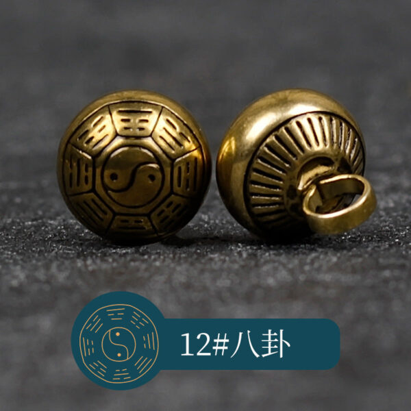 10mm Retro Chinese Solid Copper Metal Buttons for Cheongsam Hanfu 14 Pack - Image 13