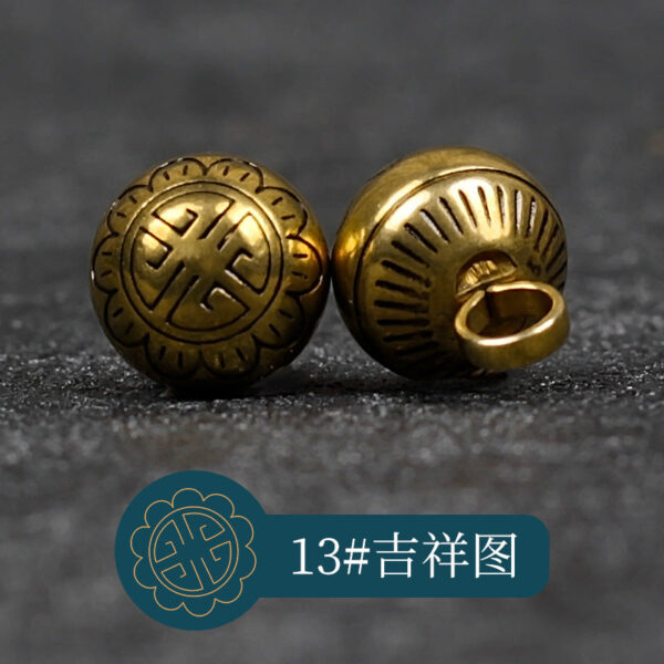 10mm Retro Chinese Solid Copper Metal Buttons for Cheongsam Hanfu 14 Pack - Image 18