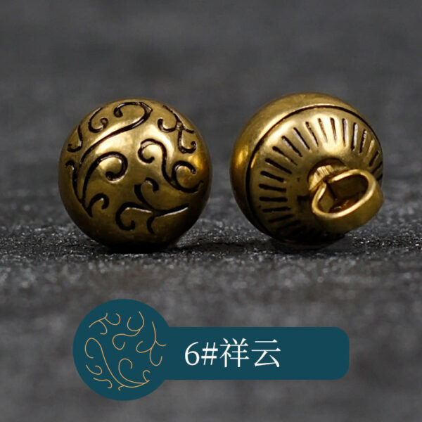 10mm Retro Chinese Solid Copper Metal Buttons for Cheongsam Hanfu 14 Pack - Image 9