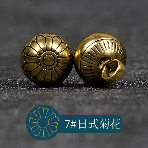 10mm Retro Chinese Solid Copper Metal Buttons for Cheongsam Hanfu 14 Pack - Image 4