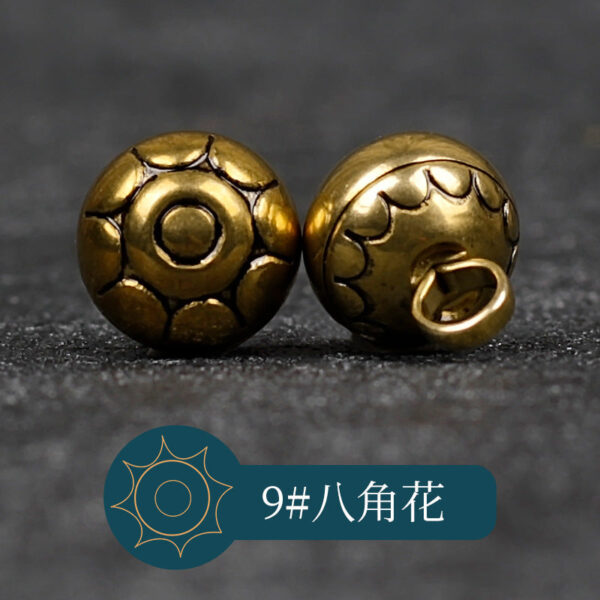 10mm Retro Chinese Solid Copper Metal Buttons for Cheongsam Hanfu 14 Pack - Image 12