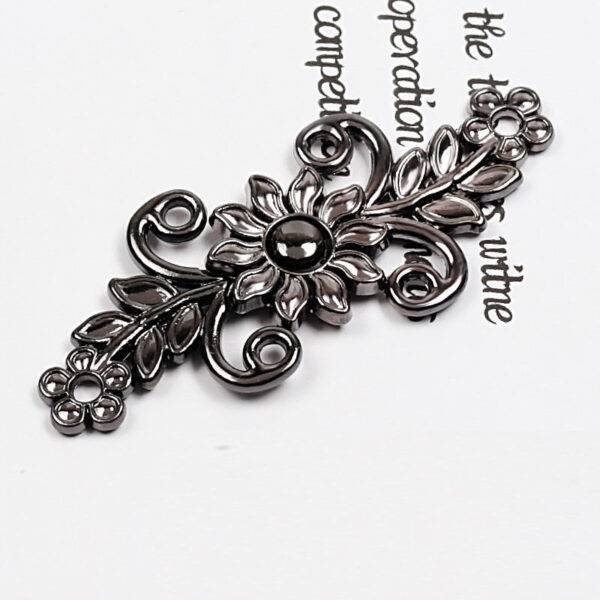 4.8cm Vintage Gold Silver Gunmetal Floral Metal Frog Buttons 10pcs - Image 7