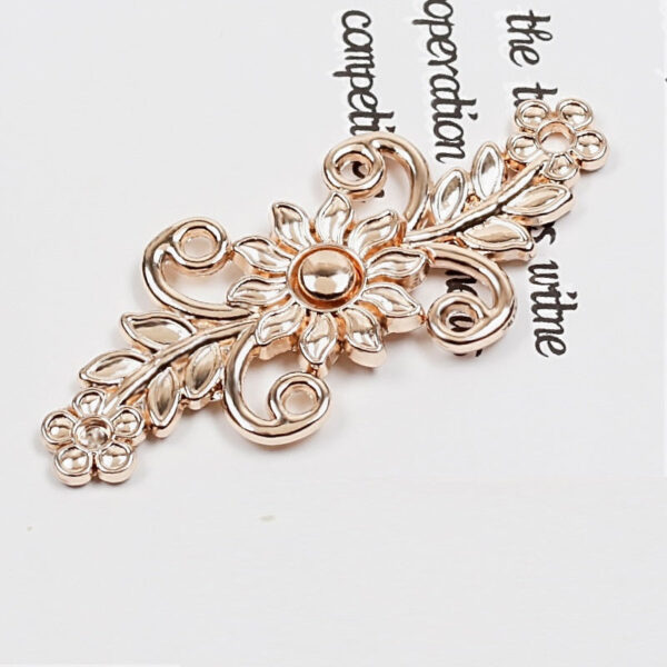 4.8cm Vintage Gold Silver Gunmetal Floral Metal Frog Buttons 10pcs - Image 5