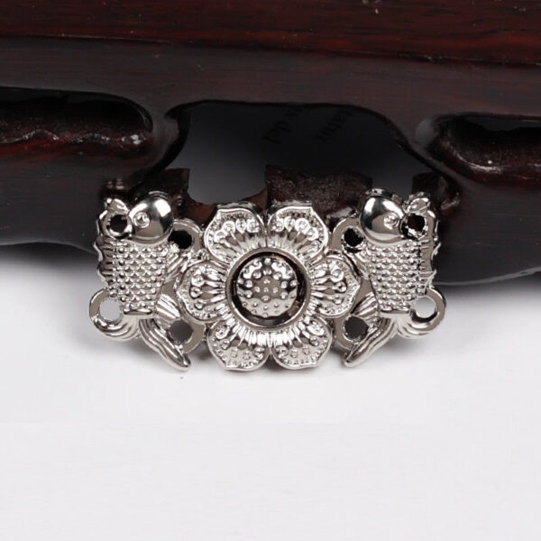 3cm Chinese Ancient Style Carp Peony Golden Metal Pair Buttons 10pcs - Image 7