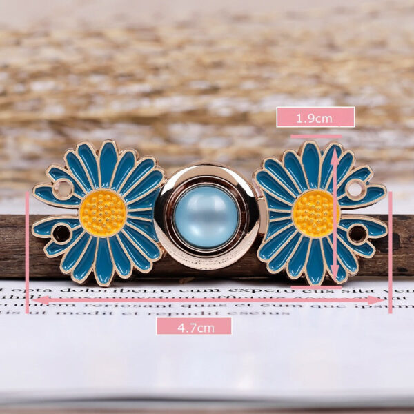 4.7cm Daisies Metal Pair Buttons for Hanfu and Cheongsam 10pcs - Image 2