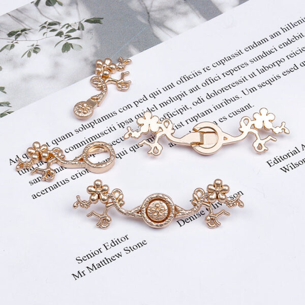 5cm Chinese Style Vintage Gold Silver Plum Blossom Metal Frog Buttons 20pcs - Image 3