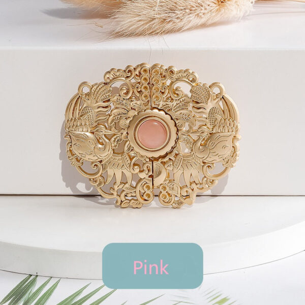 Chinese Vintage Golden Auspicious Phoenix Hook Buttons 6PCS - Image 5