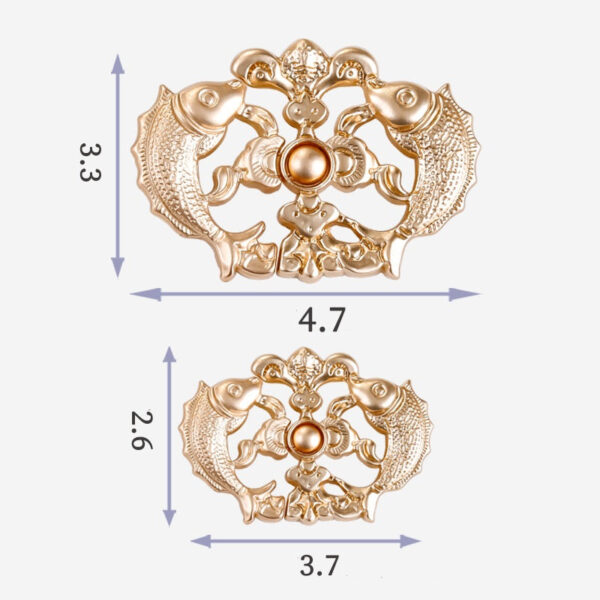 Chinese Style Vintage Golden Carp Metal Frog Buttons for Cheongsam 10pcs - Image 4